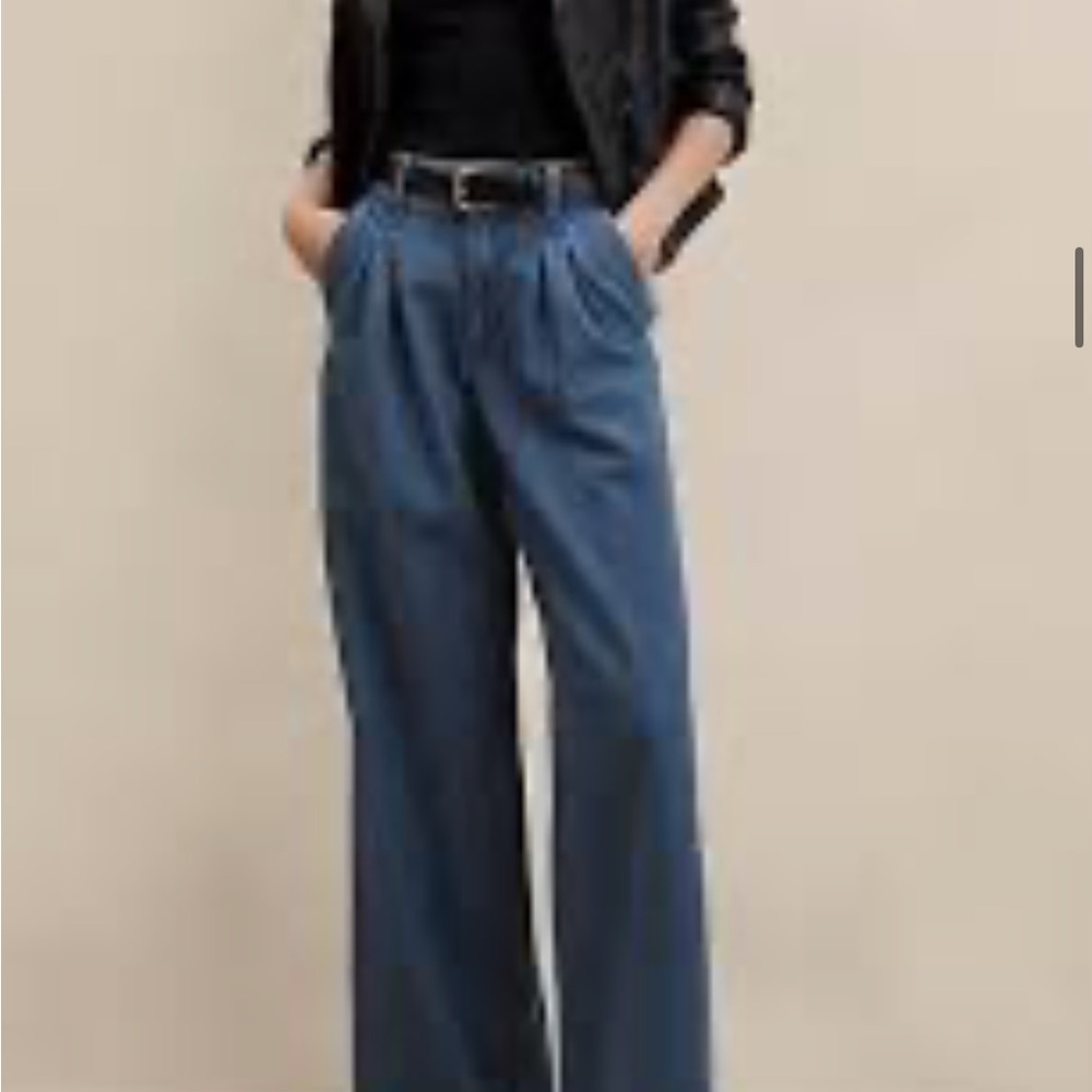 Banana Republic Luxe High-Rise, Wide-Leg, Trouser Jeans